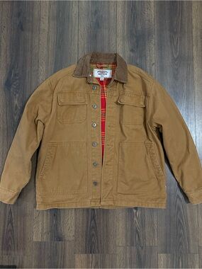 Brooklyn Cloth Brown/Tan Duck Canvas Field Jacket with Corduroy Collar